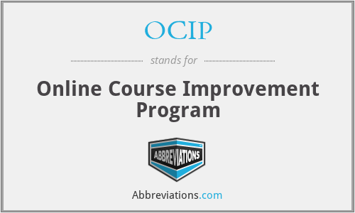 OCIP - Online Course Improvement Program