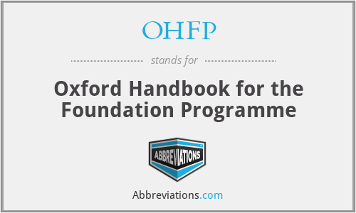OHFP - Oxford Handbook for the Foundation Programme