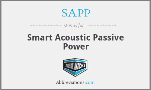 SAPP - Smart Acoustic Passive Power