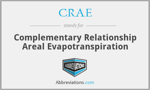 CRAE - Complementary Relationship Areal Evapotranspiration