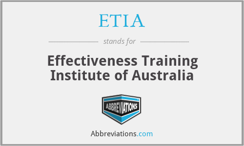 ETIA - Effectiveness Training Institute of Australia