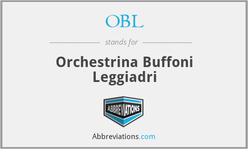 OBL - Orchestrina Buffoni Leggiadri