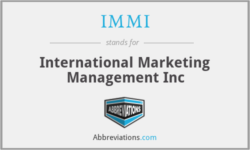 IMMI - International Marketing Management Inc