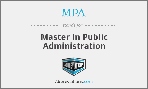 MPA - Master in Public Administration