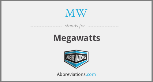 MW - Megawatts