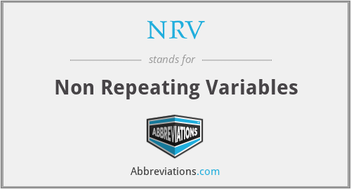 NRV - Non Repeating Variables