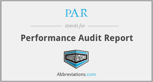 PAR - Performance Audit Report