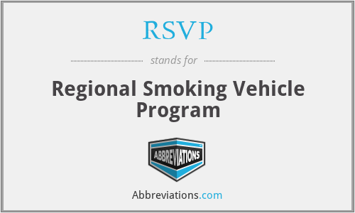 RSVP - Regional Smoking Vehicle Program