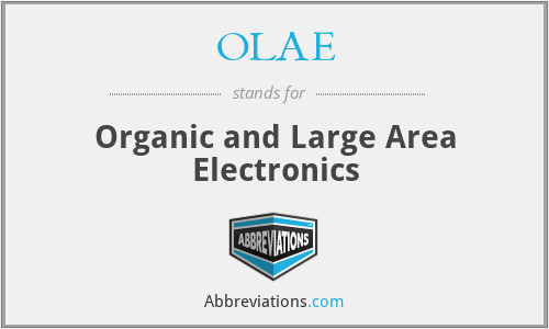 OLAE - Organic and Large Area Electronics