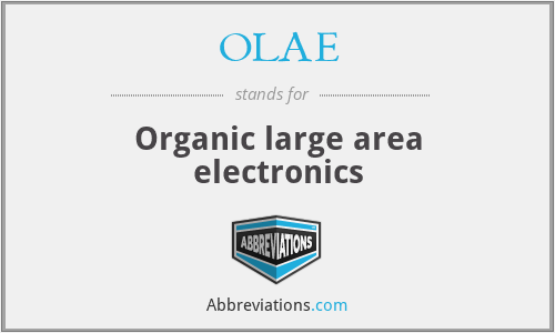 OLAE - Organic large area electronics