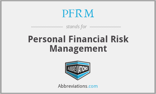 PFRM - Personal Financial Risk Management