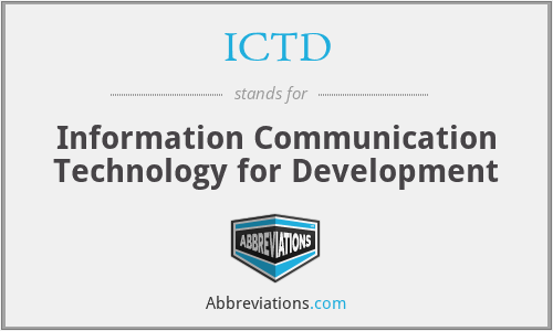 ICTD - Information Communication Technology for Development