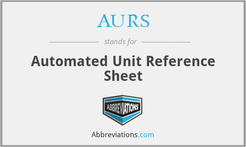 AURS - Automated Unit Reference Sheet