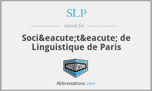 SLP - Société de Linguistique de Paris