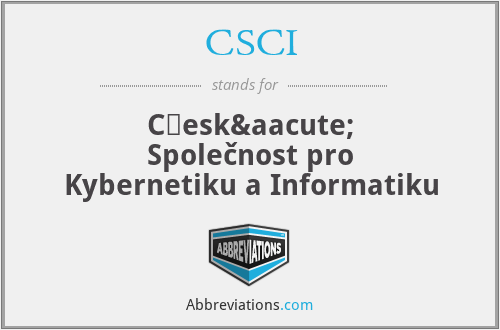 CSCI - Česká Společnost pro Kybernetiku a Informatiku