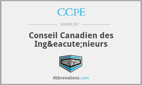 CCPE - Conseil Canadien des Ingénieurs
