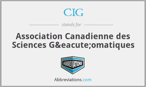CIG - Association Canadienne des Sciences Géomatiques