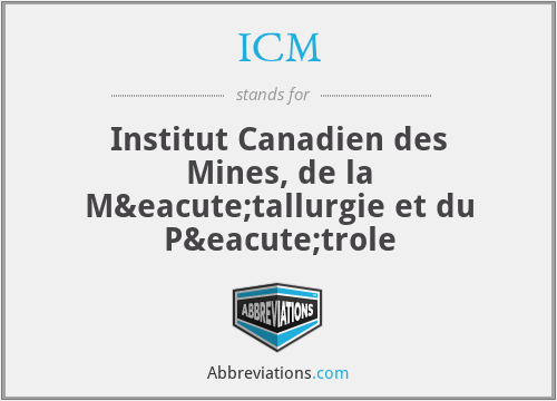 ICM - Institut Canadien des Mines, de la Métallurgie et du Pétrole