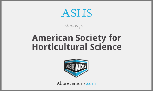 ASHS - American Society for Horticultural Science