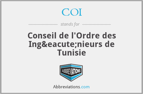 COI - Conseil de l'Ordre des Ingénieurs de Tunisie