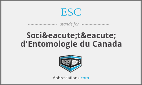 ESC - Société d'Entomologie du Canada