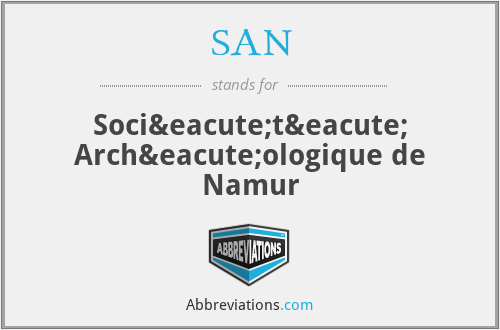 SAN - Société Archéologique de Namur