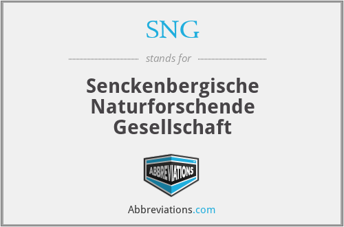 SNG - Senckenbergische Naturforschende Gesellschaft