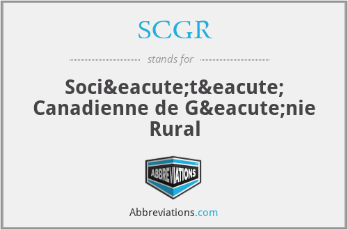 SCGR - Société Canadienne de Génie Rural