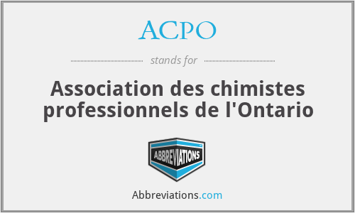 ACPO - Association des chimistes professionnels de l'Ontario