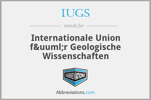 IUGS - Internationale Union für Geologische Wissenschaften