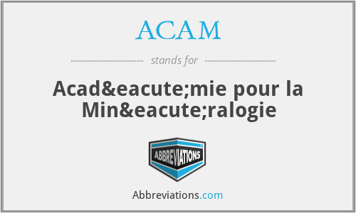 ACAM - Académie pour la Minéralogie