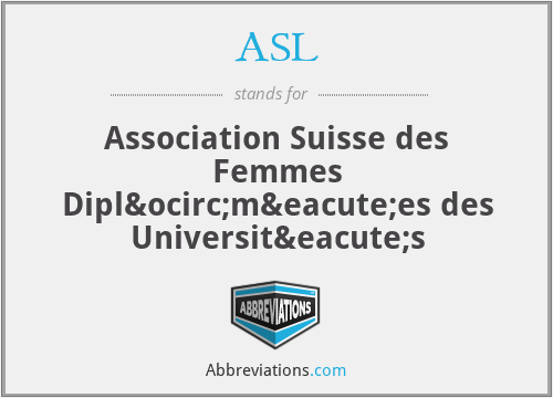ASL - Association Suisse des Femmes Diplômées des Universités