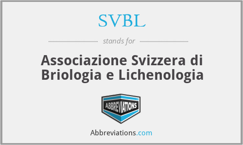 SVBL - Associazione Svizzera di Briologia e Lichenologia