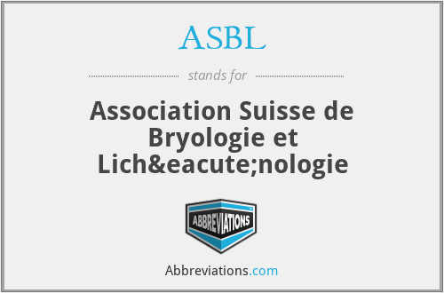 ASBL - Association Suisse de Bryologie et Lichénologie