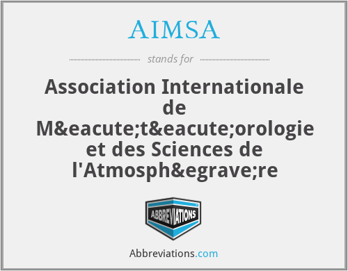 AIMSA - Association Internationale de Météorologie et des Sciences de l'Atmosphère
