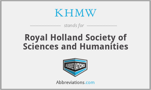 KHMW - Royal Holland Society of Sciences and Humanities