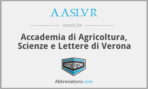 AASLVR - Accademia di Agricoltura, Scienze e Lettere di Verona