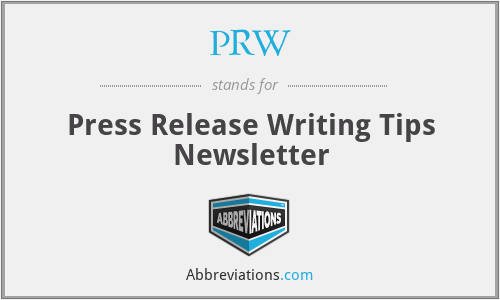 PRW - Press Release Writing Tips Newsletter