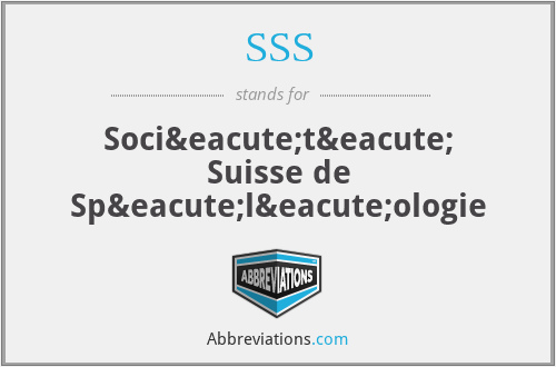 SSS - Société Suisse de Spéléologie
