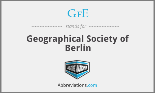 GfE - Geographical Society of Berlin