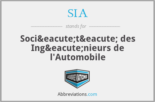 SIA - Société des Ingénieurs de l'Automobile