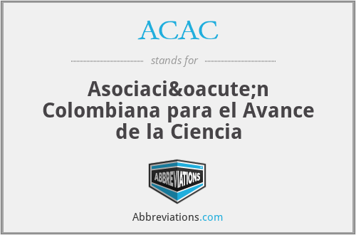 ACAC - Asociación Colombiana para el Avance de la Ciencia