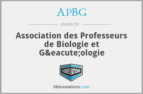 APBG - Association des Professeurs de Biologie et Géologie
