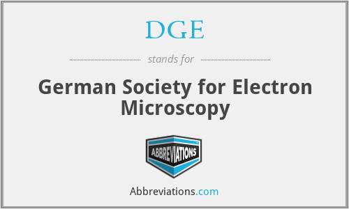 DGE - German Society for Electron Microscopy
