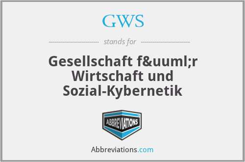 GWS - Gesellschaft für Wirtschaft und Sozial-Kybernetik