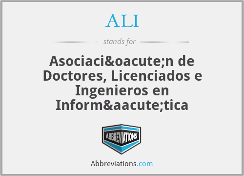 ALI - Asociación de Doctores, Licenciados e Ingenieros en Informática
