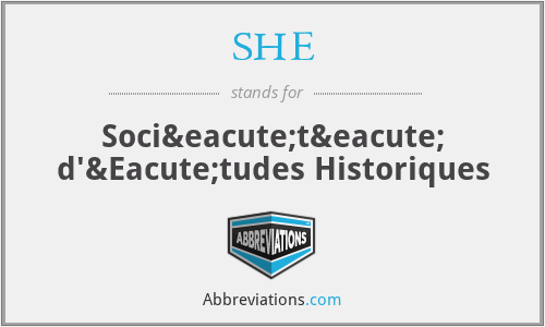 SHE - Société d'Études Historiques