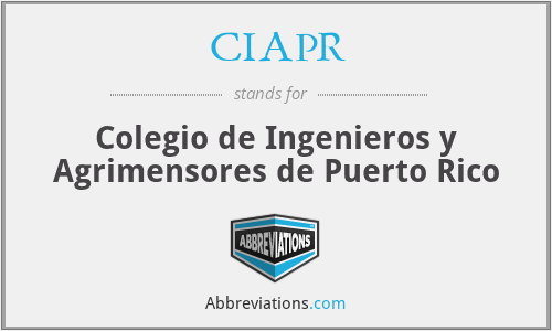 CIAPR - Colegio de Ingenieros y Agrimensores de Puerto Rico