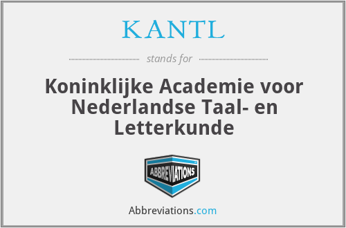 KANTL - Koninklijke Academie voor Nederlandse Taal- en Letterkunde