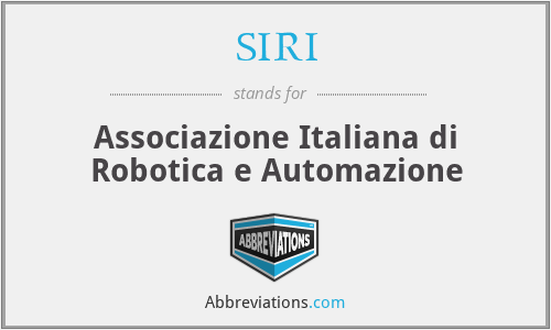 SIRI - Associazione Italiana di Robotica e Automazione